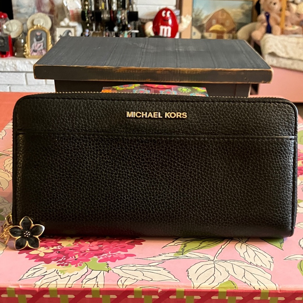 Michael Kors Black Zip-Around Wallet